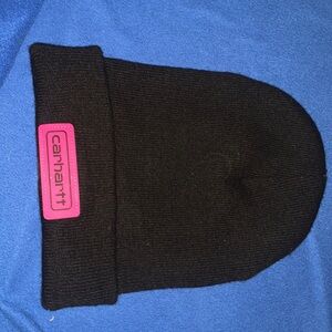 Black carhartt hat with pink logo never worn